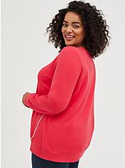 Plus Size Studded Sweatshirt - Ultra Soft Fleece Magenta, RED, alternate