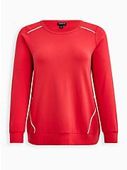 Plus Size Studded Sweatshirt - Ultra Soft Fleece Magenta, RED, hi-res