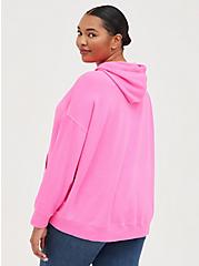 Relaxed Pullover Hoodie - Cozy Fleece Pink, PINK GLO, alternate