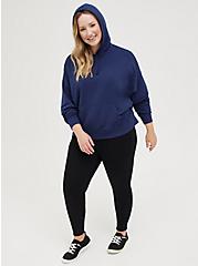 Plus Size Relaxed Pullover Hoodie - Cozy Fleece Navy, PEACOAT, alternate