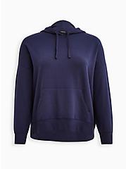 Plus Size Relaxed Pullover Hoodie - Cozy Fleece Navy, PEACOAT, hi-res