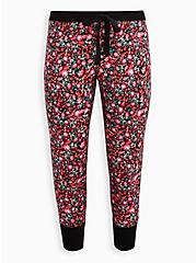 Plus Size Sleep Legging - Floral Print Red, MULTI, hi-res