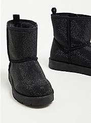 Embroidered Chunky Bootie - Black Sequin (WW), BLACK, alternate