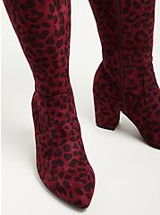 Over The Knee Boot - Faux Suede Stretch Burgundy (WW), BURGUNDY, alternate