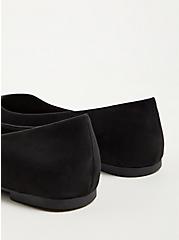 Plus Size Pointed Toe Flat - Black Faux Suede (WW), BLACK, alternate