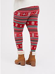 Plus Size Platinum Sweater Legging - Fair Isle Red, RED, alternate