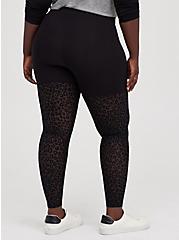 Plus Size Premium Legging - Mesh Leopard Lace Black, BLACK, alternate
