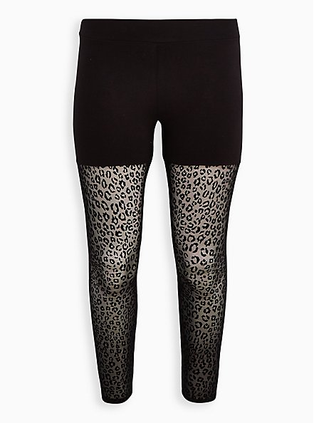 Premium Legging - Mesh Leopard Lace Black, BLACK, hi-res