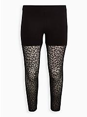 Plus Size Premium Legging - Mesh Leopard Lace Black, BLACK, hi-res