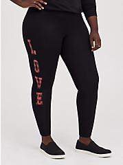 Plus Size Premium Legging - Love Black, BLACK, hi-res