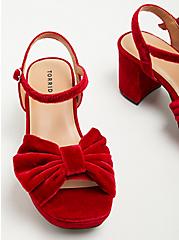 Bow Platform Heel - Red Velvet (WW), RED, alternate