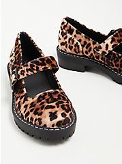 Plus Size Mary Jane Lug Flat - Leopard Velvet (WW), LEOPARD, alternate