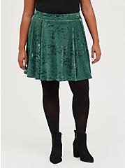 Plus Size Mini Velvet Skater Skirt, BOTANICAL GARDEN, hi-res
