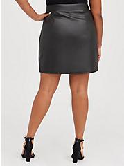 Plus Size High Waist Mini Skirt - Coated Ponte Black, DEEP BLACK, alternate