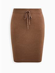 Plus Size Pencil Skirt - Luxe Cozy Sweater Brown, CARIBOU, hi-res