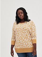 Drop Shoulder Sweater - Popcorn Leopard, ANIMAL, hi-res