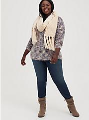Drop Shoulder Sweater - Multi Stripe Popcorn , STRIPE - MULTICOLOR, alternate