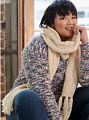 Drop Shoulder Sweater - Multi Stripe Popcorn , STRIPE - MULTICOLOR, hi-res