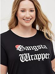 Plus Size Everyday Tee - Signature Jersey Gangsta Wrapper Black, DEEP BLACK, alternate