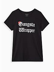 Plus Size Everyday Tee - Signature Jersey Gangsta Wrapper Black, DEEP BLACK, hi-res