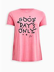Betsey Johnson Vintage Tee - Triblend Jersey Good Days Only Pink, PINK GLO, hi-res