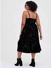 Plus Size Skater Midi Dress - Velvet Stars Black , STARS-BLACK, alternate