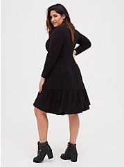 Skater Dress - Super Soft Plush Ribbed Black, DEEP BLACK, alternate