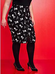 Plus Size Betsey Johnson High Waist Pencil Skirt - Ponte Skull Black, BETSEY SKULL-BLACK, hi-res