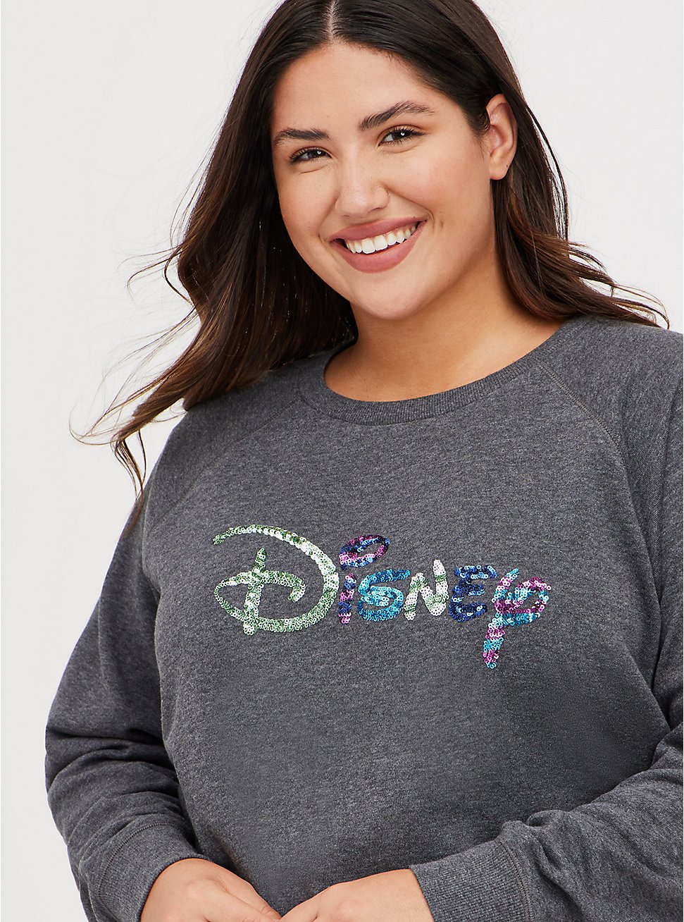 Disney Logo Shine Sweatshirt , CHARCOAL HEATHER, hi-res