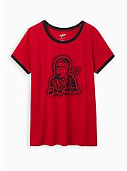 Plus Size Classic Fit Ringer Tee –  A Christmas Story Oh Fudge Red, JESTER RED, hi-res