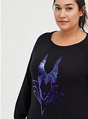 Plus Size Embellished Sweater - Disney Villains Maleficent  , DEEP BLACK, alternate