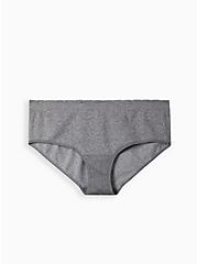 Plus Size Seamless Smooth Mid-Rise Hipster Heather Panty, HEATHER GREY, hi-res