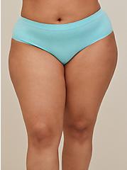 Plus Size Seamless Smooth Mid-Rise Hipster Heather Panty, BLUE RADIANCE BLUE, alternate
