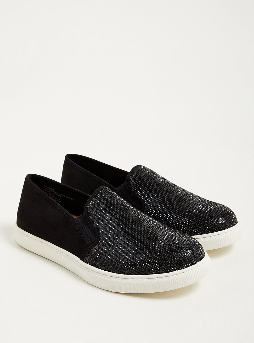 Plus Size Embellished Slip-On Sneaker - Black (WW), BLACK, hi-res