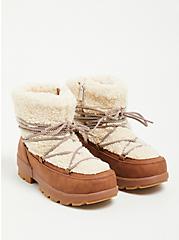 Cold Weather Ankle Bootie - Faux Leather Shearling Brown (WW), COGNAC, hi-res