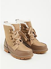 Cold Weather Ankle Bootie - Nylon Water Resistant Taupe (WW), TAUPE, hi-res