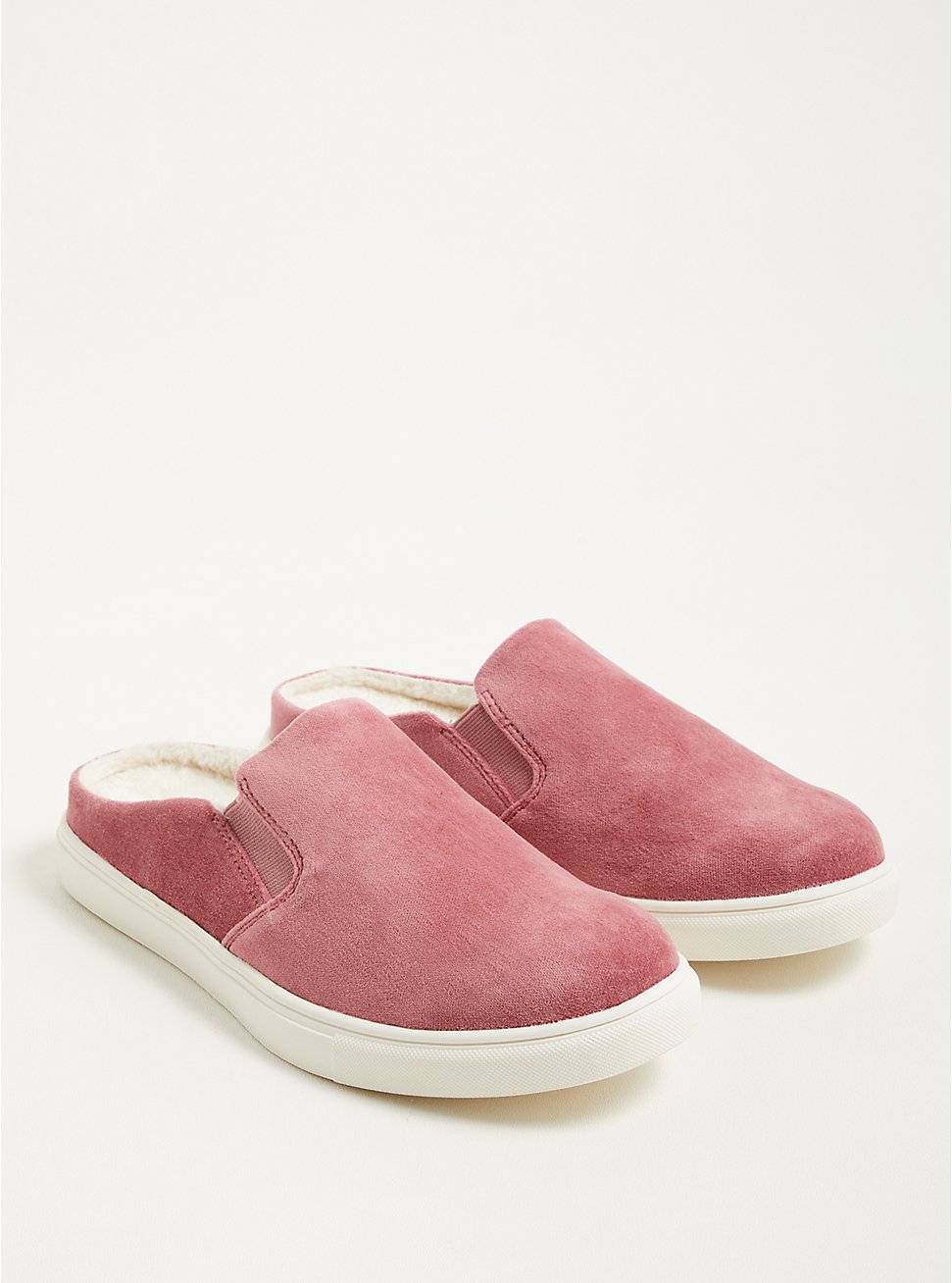 Plus Size Fur-Lined Slip On Sneaker - Pink Velvet (WW), LIGHT PINK, hi-res