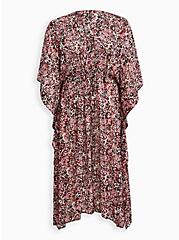 Plus Size Short Sleeve Kimono Swim Coverup - Leopard Print, WATERMARK LEOPARD, hi-res