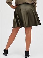 Plus Size Circle Skirt - Ponte Coated Olive, DEEP DEPTHS, alternate