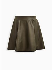 Plus Size Circle Skirt - Ponte Coated Olive, DEEP DEPTHS, hi-res