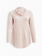Tunic Sweatshirt - Super Soft Cowl Neck Pink, DEEP BLACK, hi-res