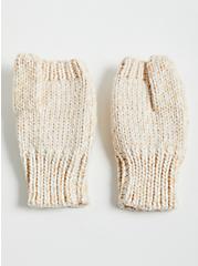 Plus Size Convertible Fingerless Gloves - Oatmeal, , alternate