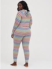 Plus Size Sleep Jogger - Super Soft Plush Rainbow Stripe Heather Grey, MULTI, alternate