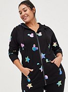 Plus Size Active Zip-Up Hoodie - Disney Mickey Mouse Stars, , hi-res