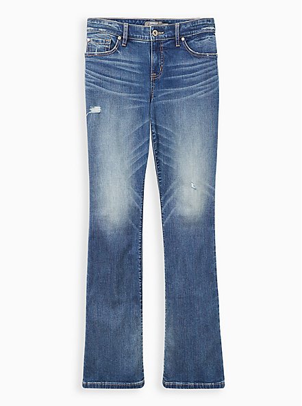 Plus Size Mid Rise Slim Boot Jean - Vintage Stretch Medium Wash, FIVE AND DIME, hi-res