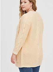Raglan Cable Button Front Cardigan Sweater - Sand, TAN/BEIGE, alternate