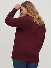 Drop Shoulder Tunic Sweater - Ultra Soft Moon & Stars Wine, PURPLE, alternate