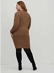 Plus Size Crop Drop Shoulder Cardigan - Luxe Cozy Brown, TAN/BEIGE, alternate