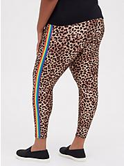Plus Size Platinum Legging - Liquid Leopard with Rainbow Side Stripe, ANIMAL, alternate