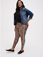 Plus Size Platinum Legging - Liquid Leopard with Rainbow Side Stripe, ANIMAL, alternate
